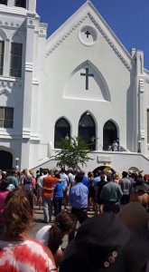 Services outside Mother Emanuel June 21 2015 by Beth Summers